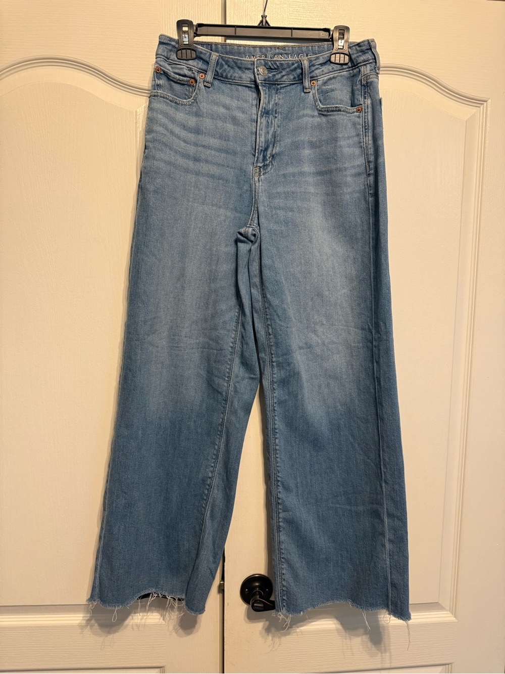 American Eagle Outfitters Dreamy Drape Light Blue Wide-Leg Jeans